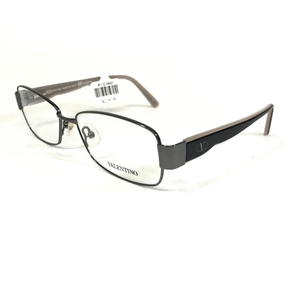 Valentino Eyeglasses Frames V2101 060 Black Grey Rectangular Full Rim 52-15-135